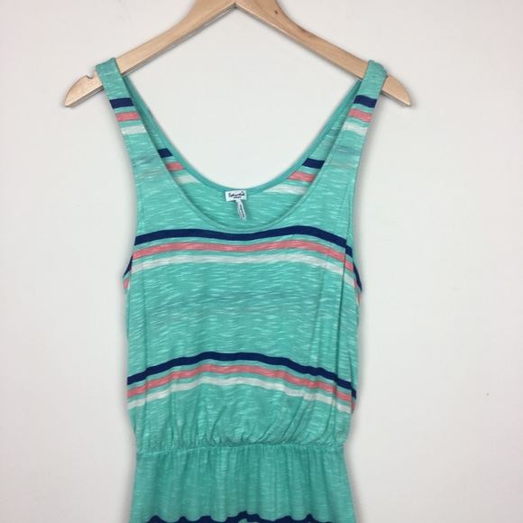 Splendid Aqua Blue Striped Hermosa Slub Maxi Dress - Picture 3 of 8